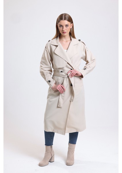 Seba Collection Kemerli Kruvaze Yaka Trençkot KDN-1006 fırsatları