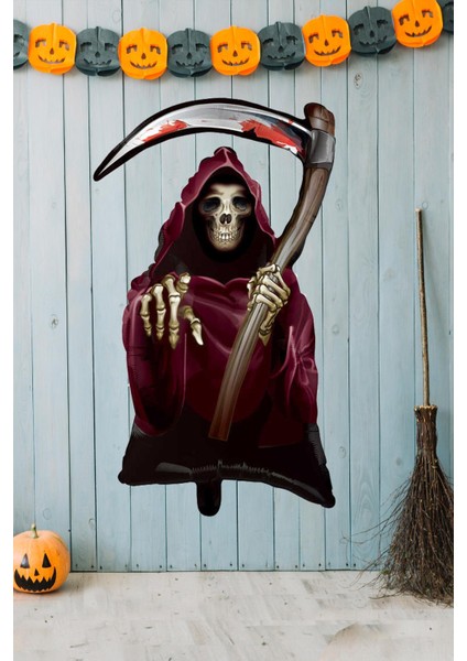 Cadılar Bayramı Azrail Balon Oraklı İskelet Azrail Halloween Balonu