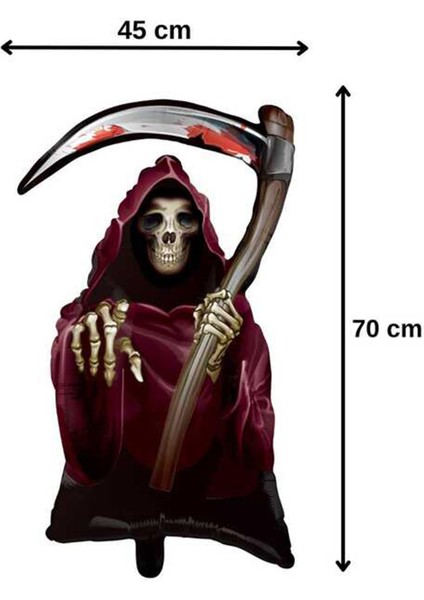 Cadılar Bayramı Azrail Balon Oraklı İskelet Azrail Halloween Balonu fiyatları