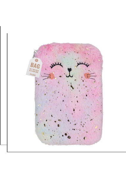 Peluş Eva Kedılı Pembe Kalem Kutusu fiyatları