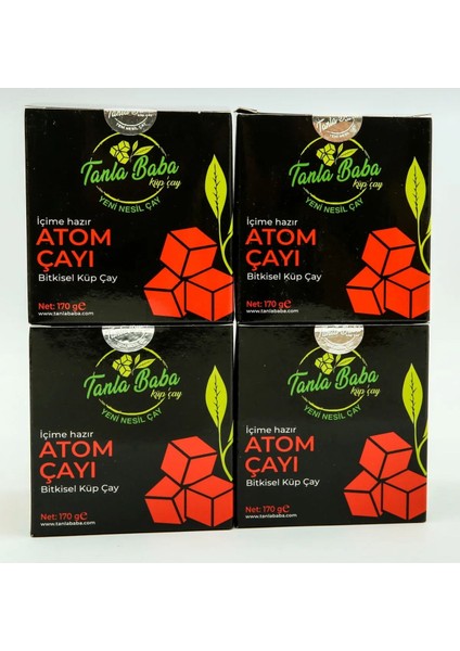 Tanla Baba Atom Çayı 170 gr Bitkisel Çay Glutensiz Vegan 4'lü Paket Atom Çayı Küp Çay Atom 4’lü