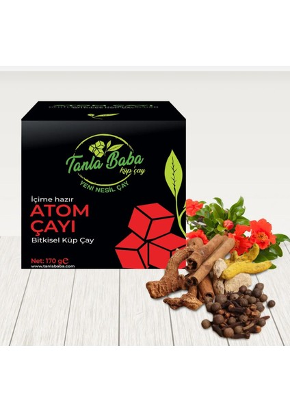 Tanla Baba Atom Çayı 170 gr Bitkisel Çay Glutensiz Vegan 4'lü Paket Atom Çayı Küp Çay Atom 4’lü