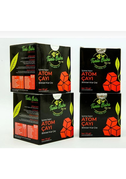 Tanla Baba Atom Çayı 170 gr Bitkisel Çay Glutensiz Vegan 4'lü Paket Atom Çayı Küp Çay Atom 4’lü