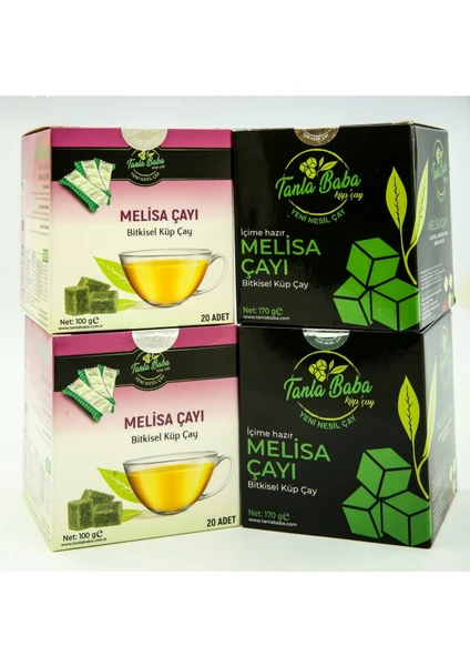 Tanla Baba Sargılı Melisa Çayı 100 gr Melisa Çayı 170 gr 4'lü Paket Melisa Çay Küp Çay Melisa 4’lü