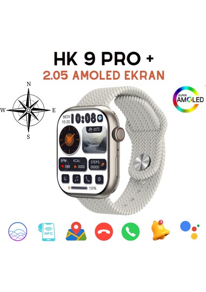 BGG Tech Hk9 Pro+Plus Amoled Ekran 2023 Akıllı Saat