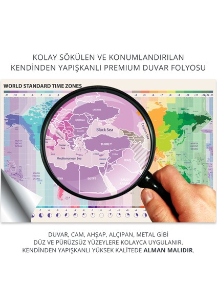 Saat Dilimleri Dünya Haritası Sticker, Oteller Için Dünya Saatleri Dünya Haritası Duvar Sticker fiyatları