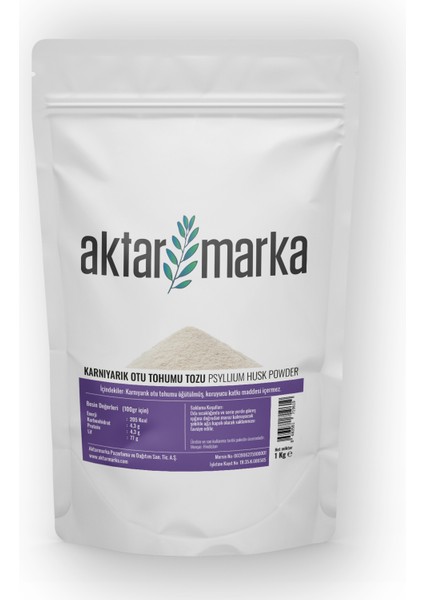 Karnıyarık Otu Tohumu Tozu Psyllium Husk Powder 1 Kg