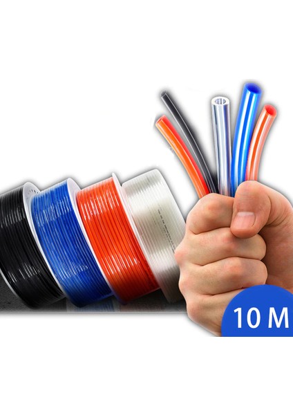 Poliüretan Pnömatik Hortum 4x6 mm / 10 mt Mavi