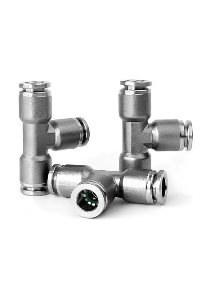Pnömatik Metal Hortum Bağlantı T Nipel 10 mm