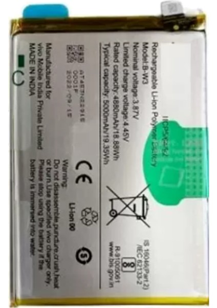 Vivo Y22S Batarya Pil (Orjinal)