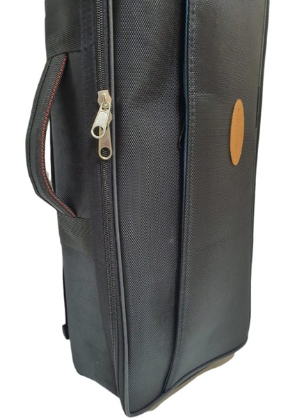Kemençe Kılıfı Çiftli Taşıma Çantası Profesyonel Evalı Kumaş Gigbag - Siyah Renk - Su Geçirmez