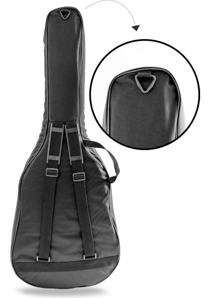 Akustik Gitar Kılıfı Profesyonel Su Geçirmez 20 mm Pedli Soft Case + Ahşap Pena Kolye Hediye fırsatları