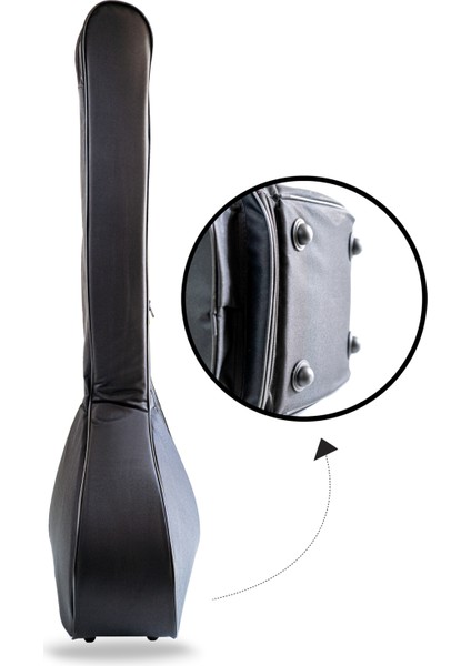 Uzun Sap Bağlama Saz Kılıfı Profesyonel Su Geçirmez 20 mm Pedli Soft Case