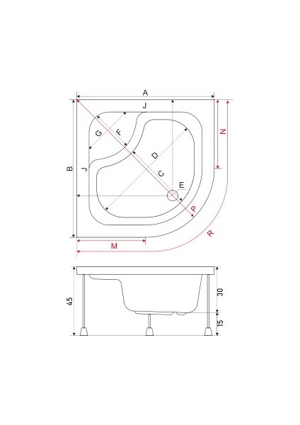 Cellesse Oval Mini Küvet 80*80