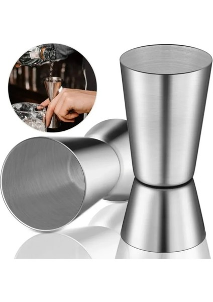 Ahşap Tokmağı 1.5/3 cl Jigger Kokteyl Ölçeği Tokmak Kokteyl Seti Bartender Koktely Seti