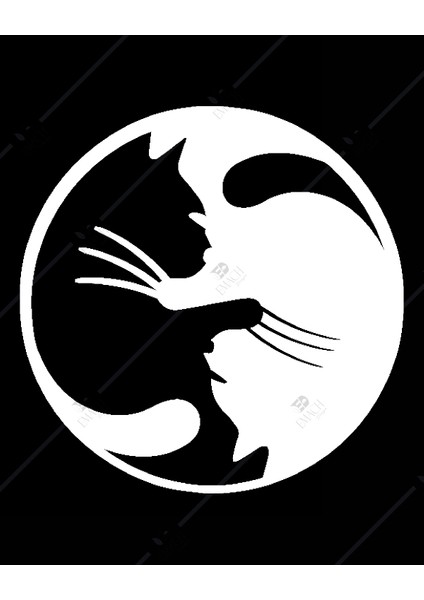 Yin Yang Kedi Temalı Duvar Dekor Lazer Kesim Hediyelik Eşya Ahşap Tablo fiyatları