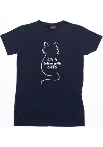 Life Is Better With Cats (Relax Fit) Tshirt