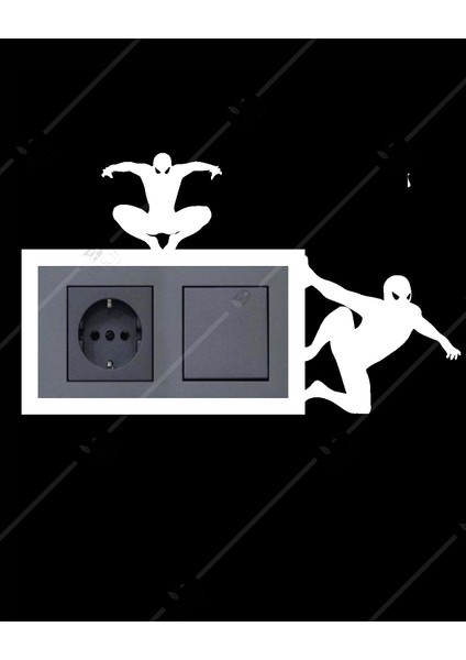 Spider Man Çocuk Odası Çiftli Priz Çerçevesi Dekorasyon