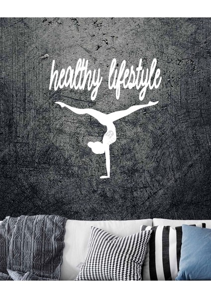 Healthy Lifestyle Pilates Duvar Dekor Lazer Kesim Hediyelik Eşya Ahşap Tablo 35X34