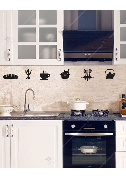 Mutfak Duvar Dekoru 6 Lı Set Ahşap Süs 10 cm Lazer Kesim Hediyelik Eşya Ahşap Tablo