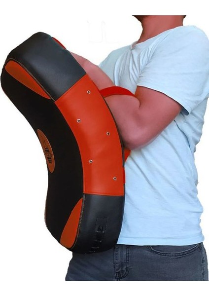 Curved Büyük Boy Darbe Yastığı Kick-Boks Lowkick Pads Kırmızı