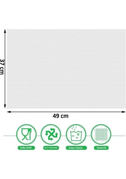 Silikon Yapışmaz Kurutma Örtüsü 5 Adet 49 x 37 cm