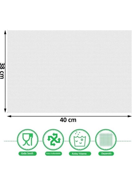 Silikon Yapışmaz Kurutma Örtüsü 5 Adet 40 x 38 cm