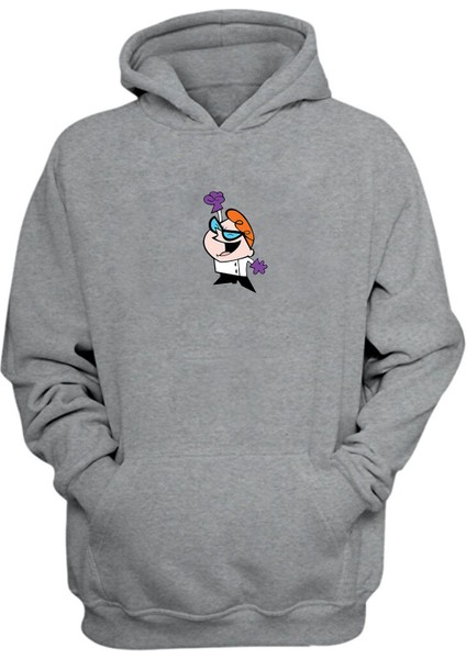 Unisex Dexters Laboratuvarı Gri Normal Kalıp Sweatshirt