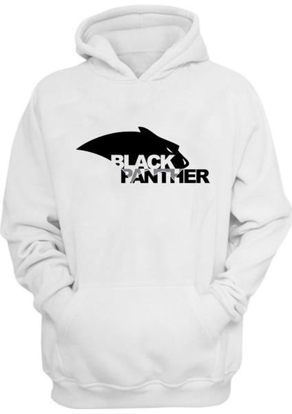 Unisex Kara Panter Black Panther Beyaz Normal Kalıp Sweatshirt
