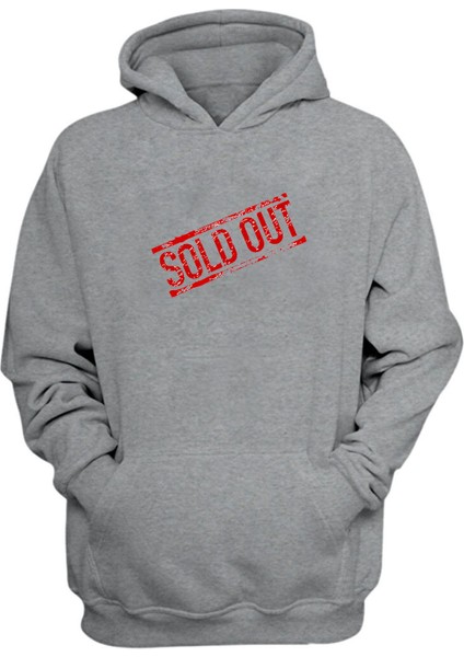 Unisex Satıldı Sold Out Gri Normal Kalıp Sweatshirt