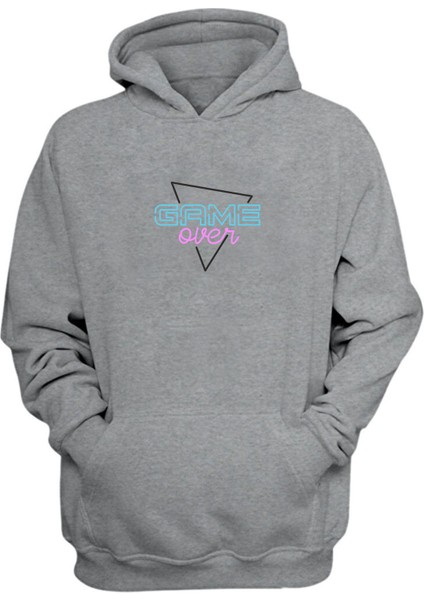 Unisex Game Over Gri Normal Kalıp Sweatshirt