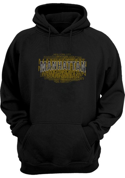 Unisex Manhattan Siyah Normal Kalıp Sweatshirt