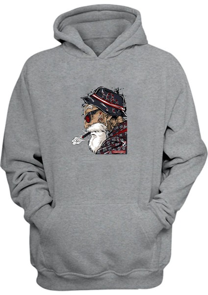 Unisex Pıro Içen Gangster Ninty Nine Gri Normal Kalıp Sweatshirt