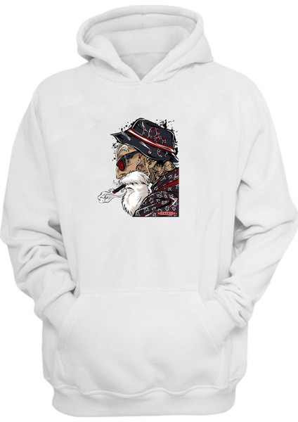 Unisex Pıro Içen Gangster Ninty Nine Beyaz Normal Kalıp Sweatshirt
