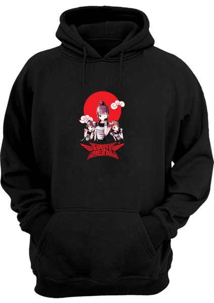 Unisex Zettai Babymetal Siyah Normal Kalıp Sweatshirt