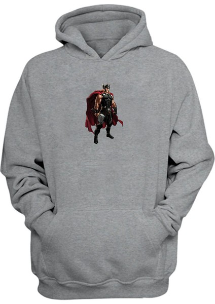 Unisex Marvel Thor Gri Normal Kalıp Sweatshirt