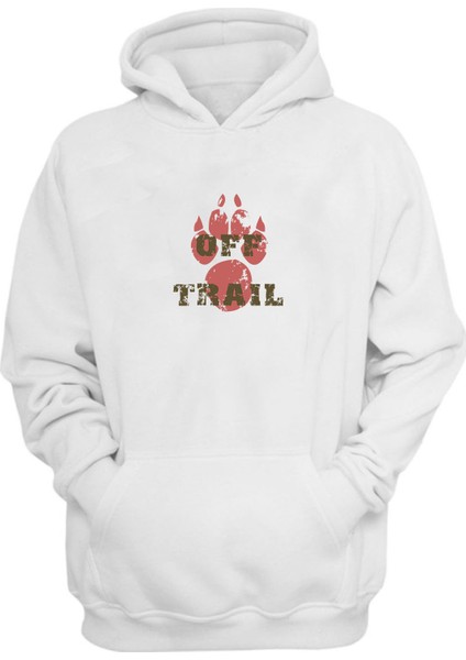 Unisex Oof Trail Ayak Izleri Beyaz Normal Kalıp Sweatshirt