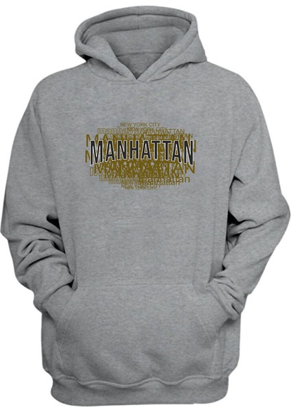 Unisex Manhattan Gri Normal Kalıp Sweatshirt