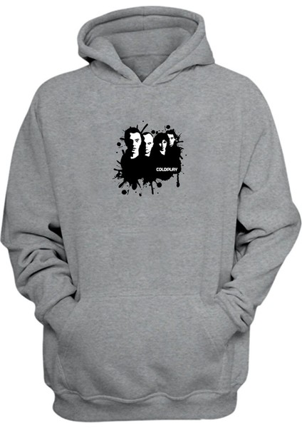 Unisex Coldplay Grafik Tasarım Vivala Vida Gri Normal Kalıp Sweatshirt