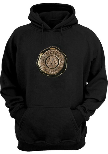 Unisex Harry Potter Mühür Siyah Normal Kalıp Sweatshirt