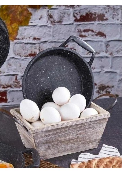 20CM Içi ve Dışı 3 Kat Granit Kaplama Taç Döküm Sahan No:20 Siyah Yaşam Boyu Garantili Döküm Tava modelleri