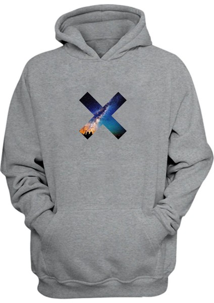 Galaxy Gece Gökyüzü Gri Normal Kalıp Sweatshirt