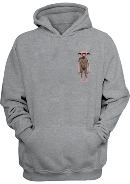 Unisex Dobby Evi Elf Harry Gri Normal Kalıp Sweatshirt