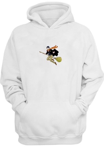 Unisex Harry Potter Quidditch Beyaz Normal Kalıp Sweatshirt