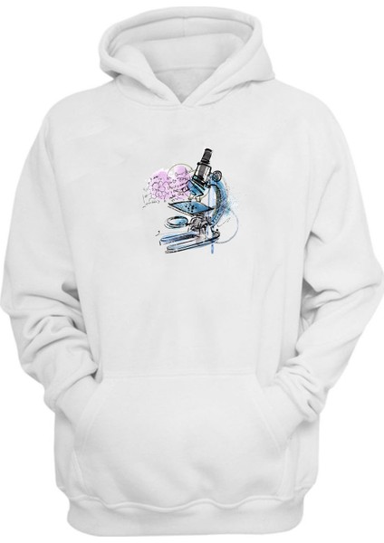 Unisex Grafiti Mikroskom Beyaz Normal Kalıp Sweatshirt