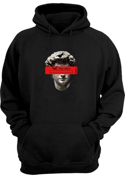 Unisex Heykel Siyah Normal Kalıp Sweatshirt