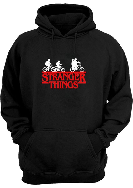 Unisex Stranger Thıngs Siyah Normal Kalıp Sweatshirt