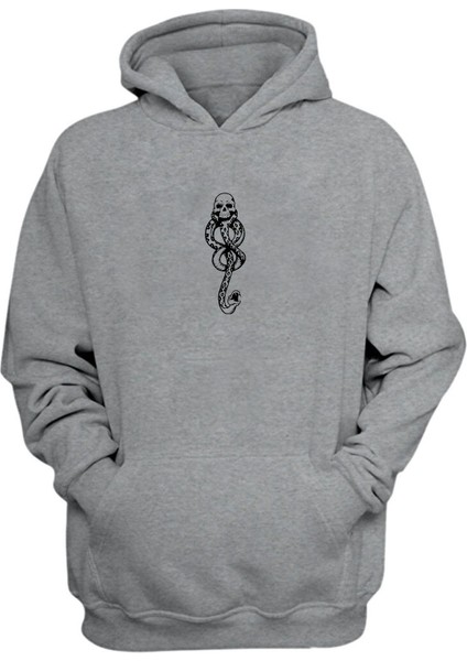 Unisex Dövme Voldemort Harry Potter Gri Normal Kalıp Sweatshirt