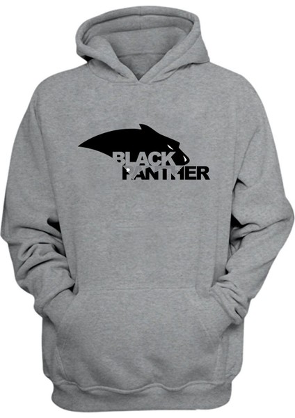 Unisex Kara Panter Black Panther Gri Normal Kalıp Sweatshirt