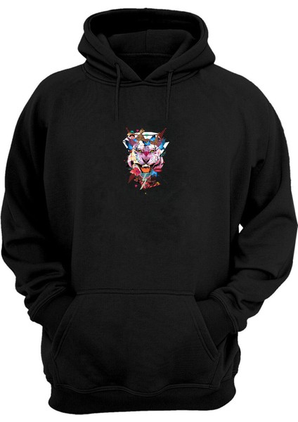 Unisex Büyüleyici Catwoman Kaplan Siyah Normal Kalıp Sweatshirt